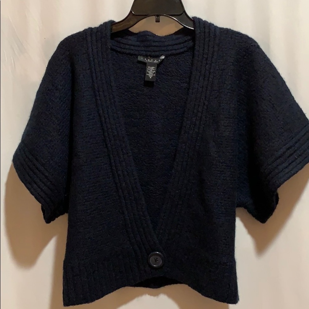 LAUNDRY SHELLI SEGAL BLK SZ M CROPPED XL BUTTON